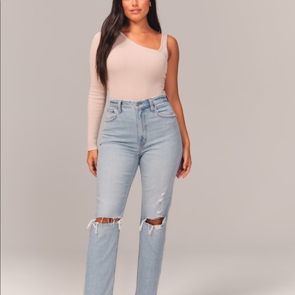 Abercrombie & Fitch Denim - ABERCROMBIE AND FITCH CURVE LOVE ULTRA HIGH RISE ANKLE STRAIGHT JEANS